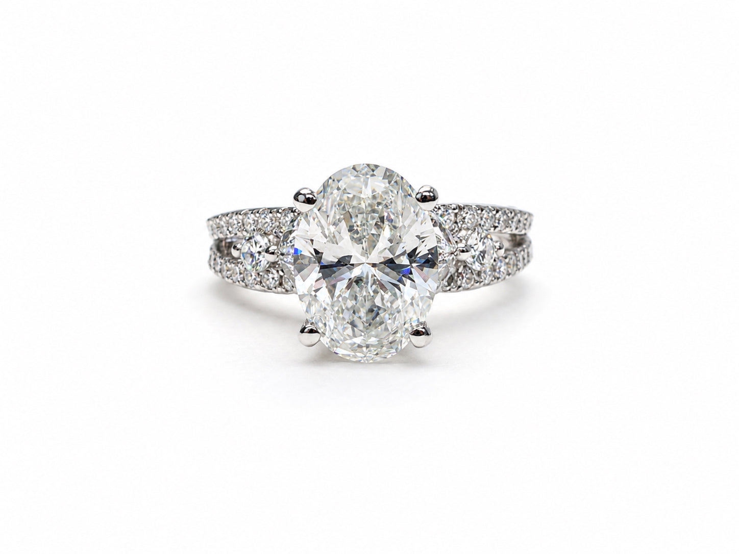 Certified 1.46 CTTW Lab Grown Diamond Ring in 14K White Gold