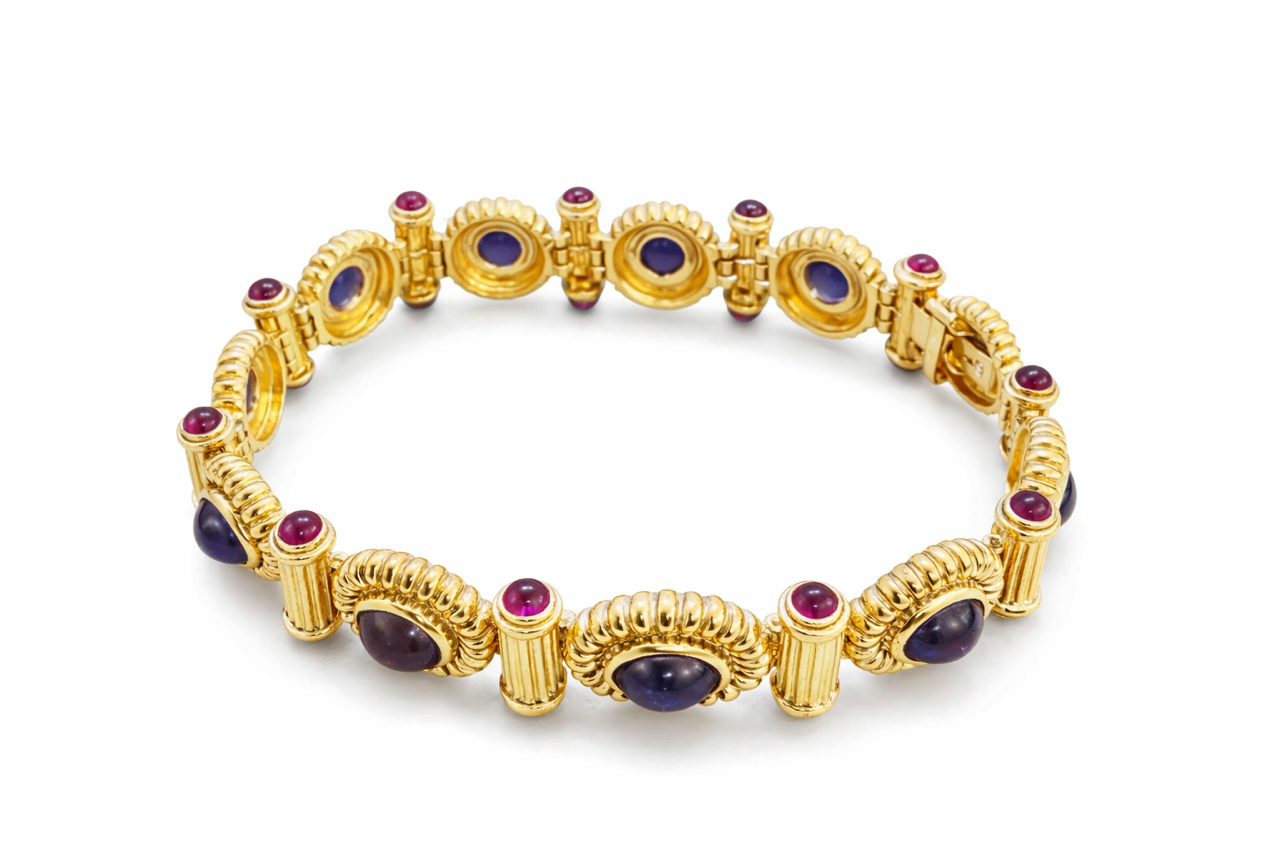 Cons 14K Yellow Gold Gemstone Bracelets Ring