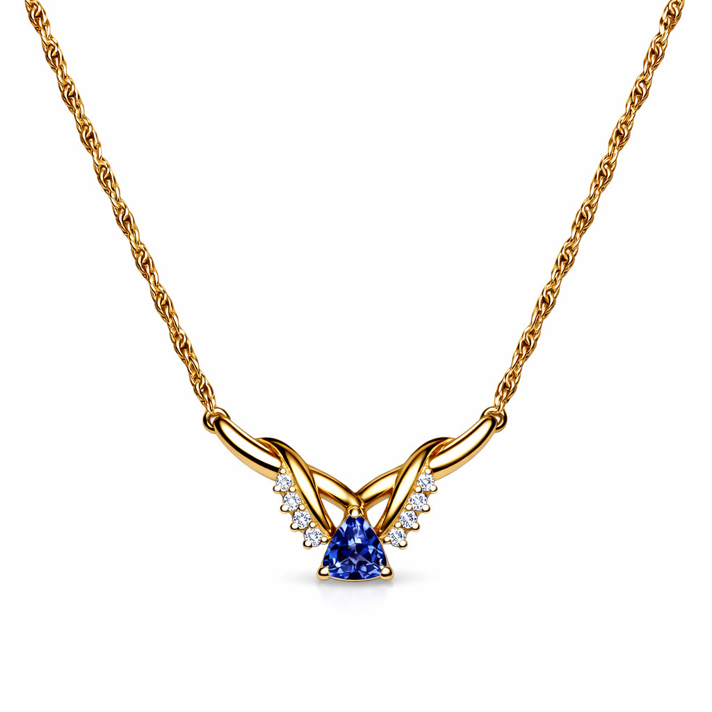 14K Yellow Gold Sapphire Necklace