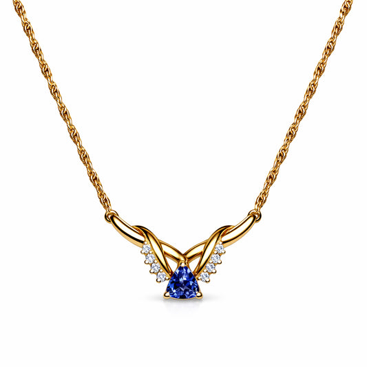 14K Yellow Gold Sapphire Necklace