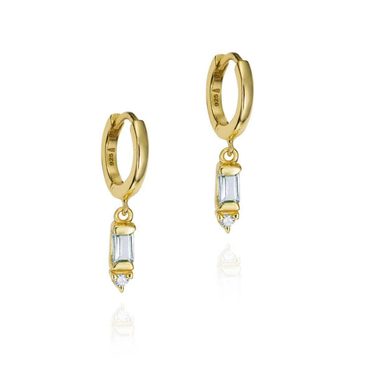 DECO Sterling Silver Earrings. 18k Gold Plating