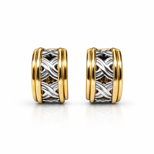 Estate - 14K Two Tone Hoops-