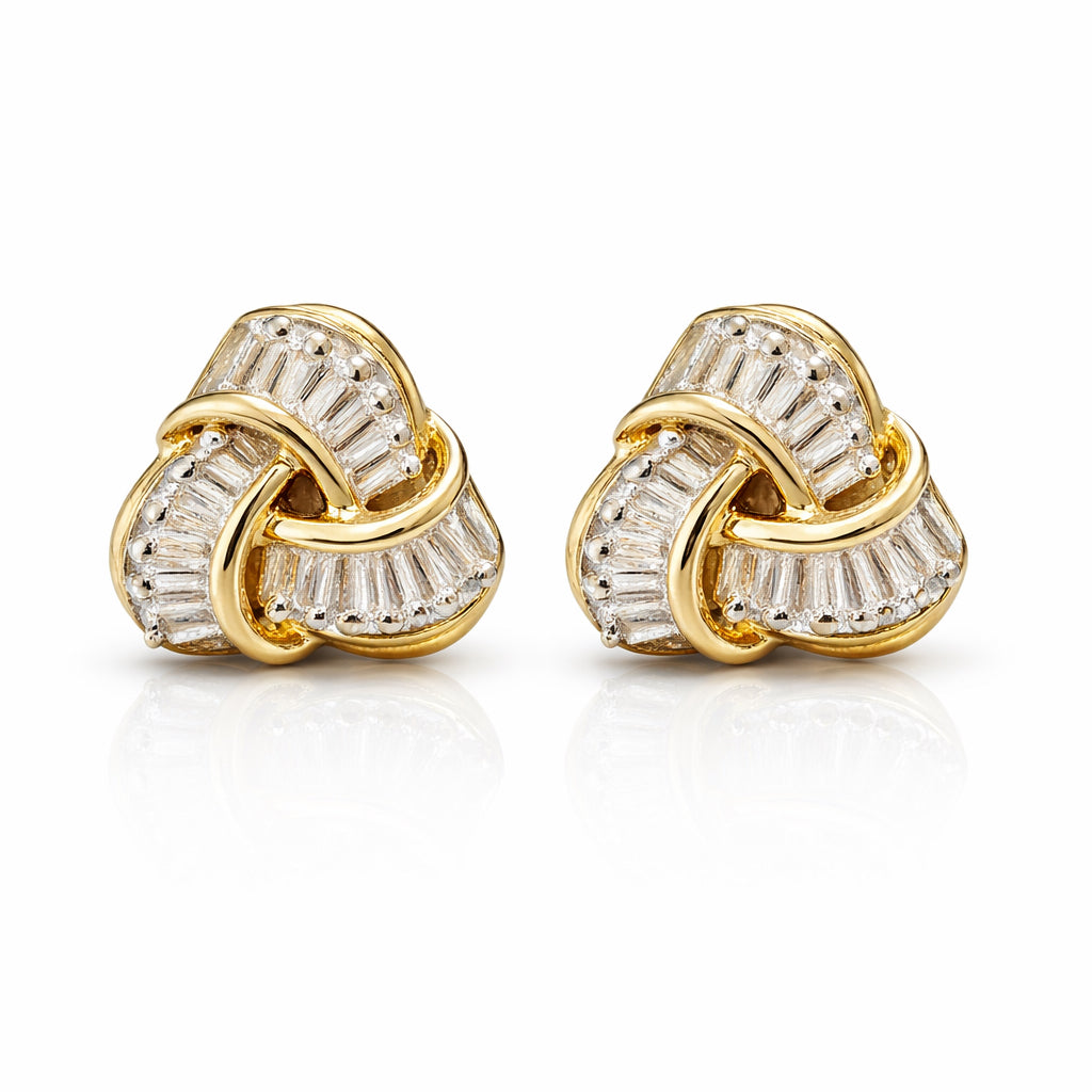 14K YG Diamond Earrings