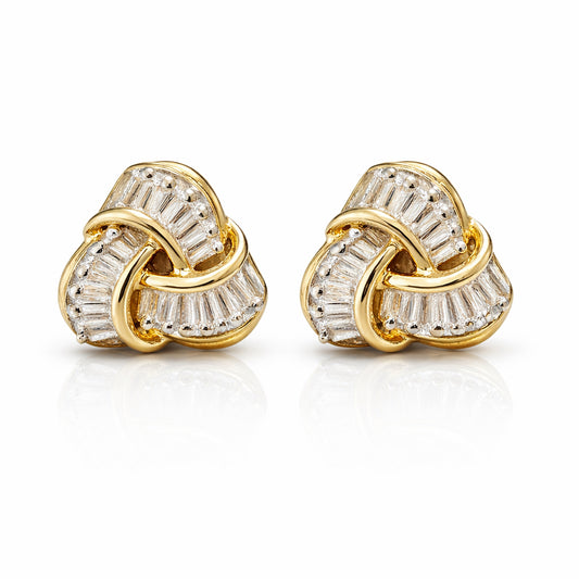 14K YG Diamond Earrings