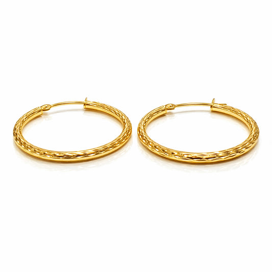 14K Yellow Gold Hoop Earrings