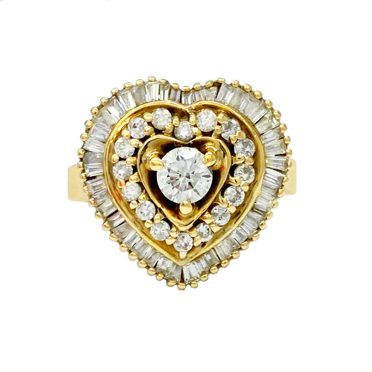 CONS. 14kt Natural Diamond Heart Ring