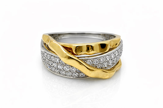 Estate Two-Tone Diamond Ring in 14K Gold – 0.53 CTW (G, SI2–I1)