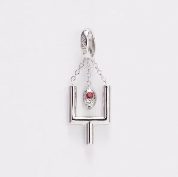 Go Big Red! 925 Red & White Goal Post Pendant