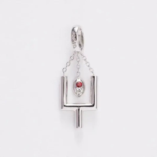 Go Big Red! 925 Red & White Goal Post Pendant