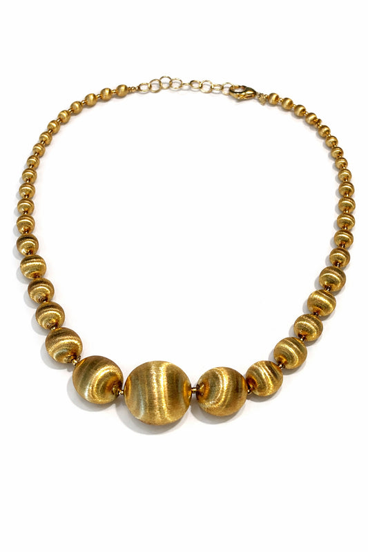 Gold Vermeil Sterling Silver Shimmer Ball Necklace-