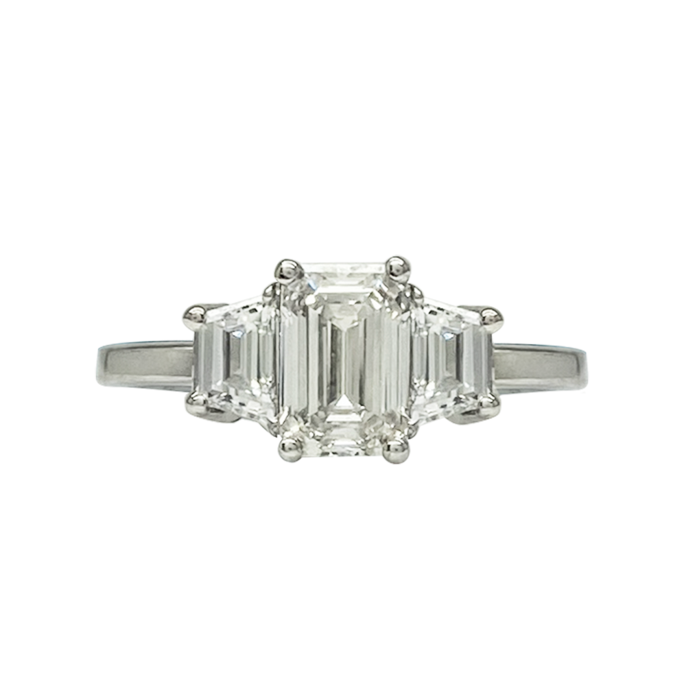 Emerald Cut Lab Diamond Engagement Ring 1.03ctw, VS1/F