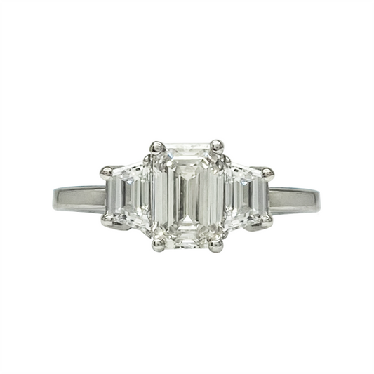 Emerald Cut Lab Diamond Engagement Ring 1.03ctw, VS1/F