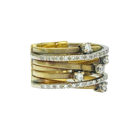 CONS Vint "Marco Bicego" Diamond Criss-Cross Ring 18kt 1.0ctw