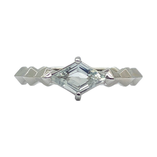 Light Blue "Kite" Cut Madagascar Sapphire Ring