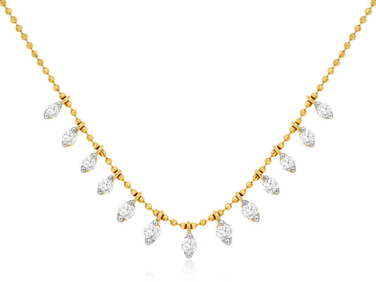 MEMO Diamond (0.50ct) 14kt Yellow Gold Necklace