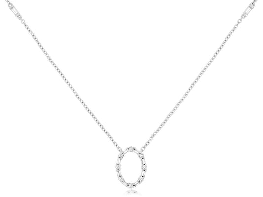 14K White Gold Necklace with 0.25CTW Natural Diamonds
