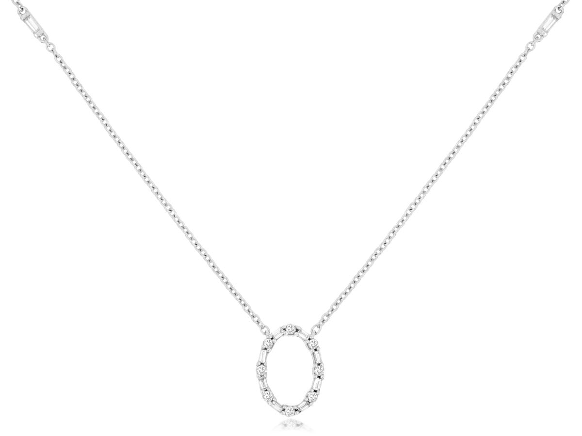 MEMO Diamond Baguette (0.17ctw) & Round (0.08ctw) 14kt Necklace