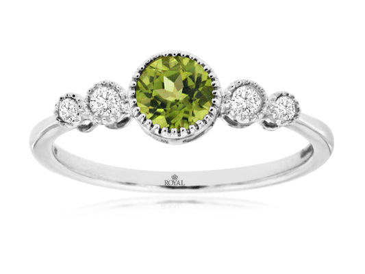 MEMO Peridot (0.50ct) & Diamond (0.11ctw) 14kt Ring
