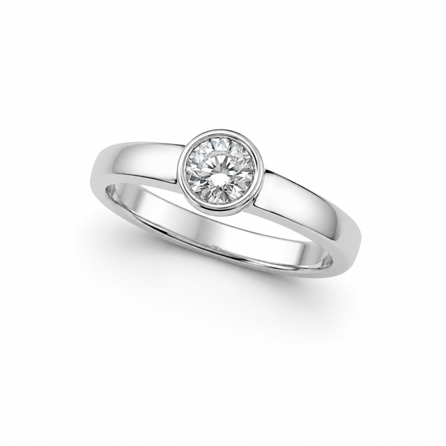 Modern Electrum Engagement Ring with 0.54 ctw, G, VS Natural Diamond