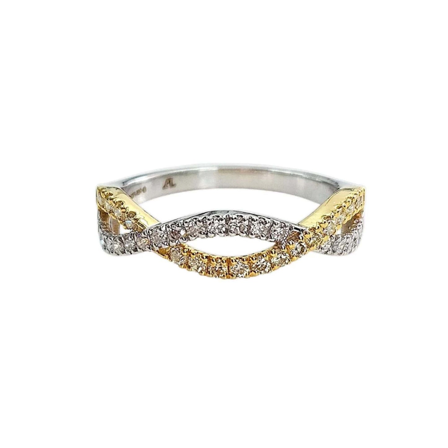 Two interlocking diamond rings on a white background