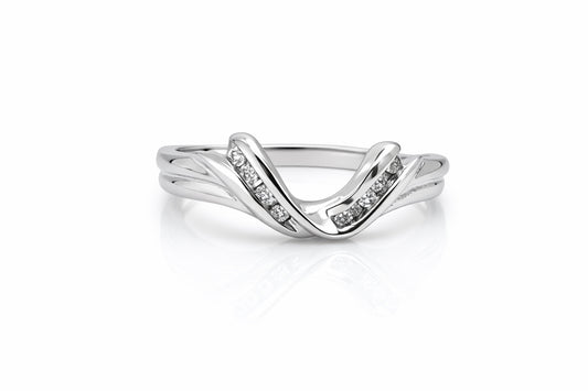 Natural Diamond 1.0 CTW Ring Guard in 14K White Gold