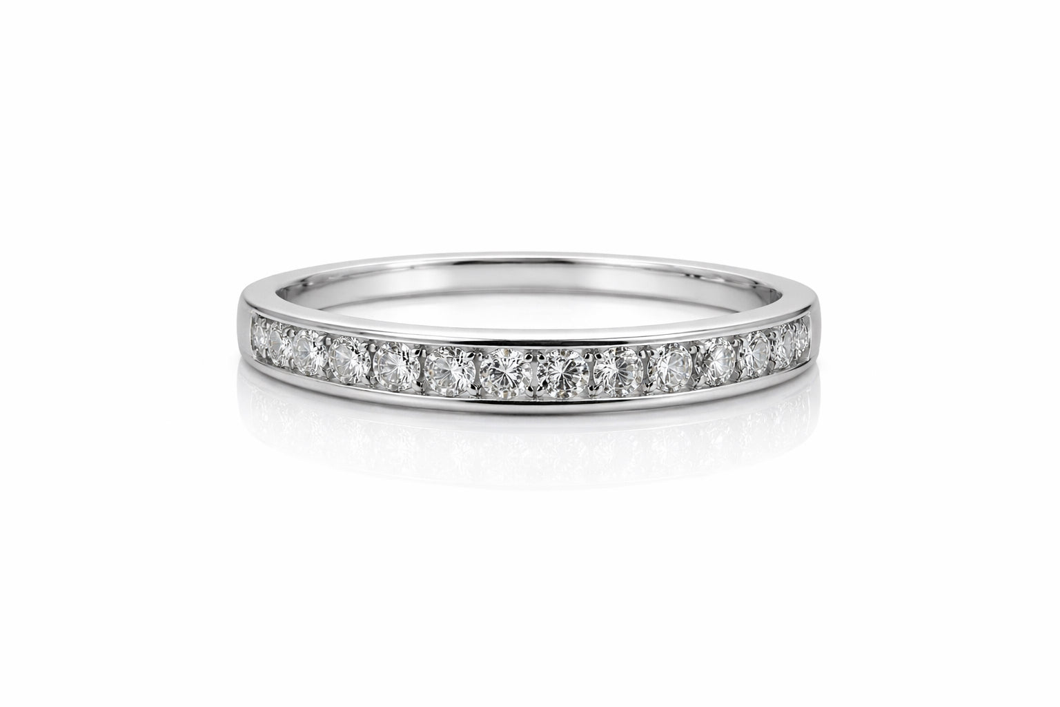 Natural Diamond 0.50 CT Channel-Set Band in Platinum