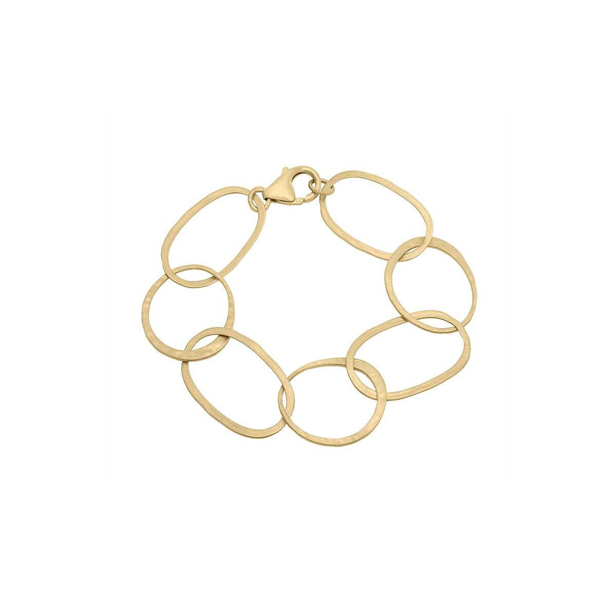 Gold chain bracelet on a white background