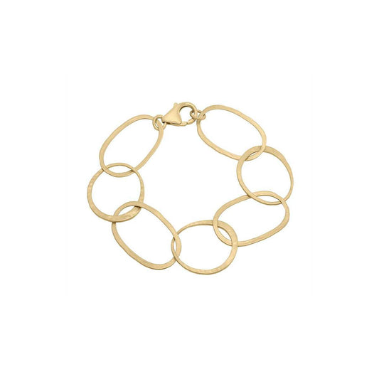 Gold chain bracelet on a white background
