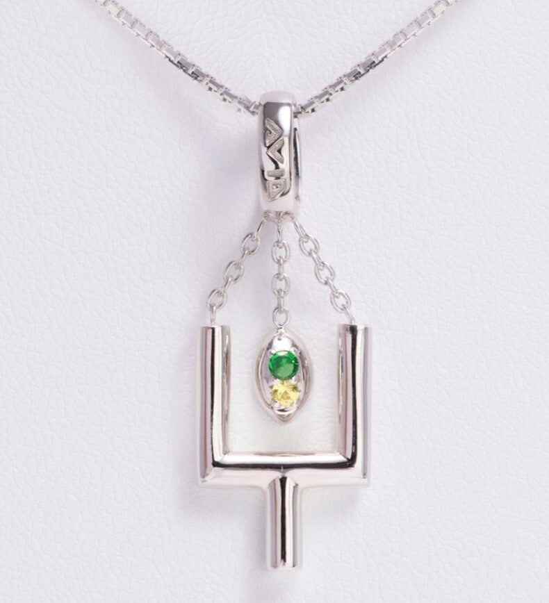 Packer's Colored Field Goal Pendants, Tsavorite& Sapphire 925
