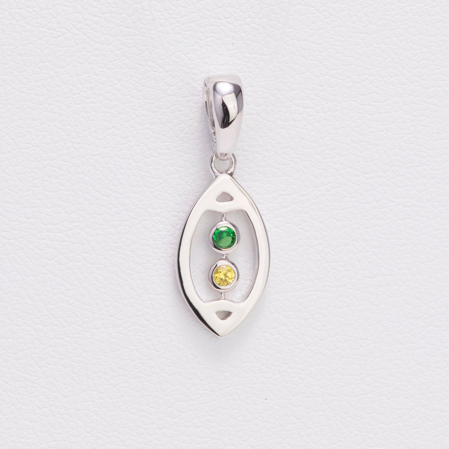 Packer's Colored Sapphire Football Pendant, Sterling Silver