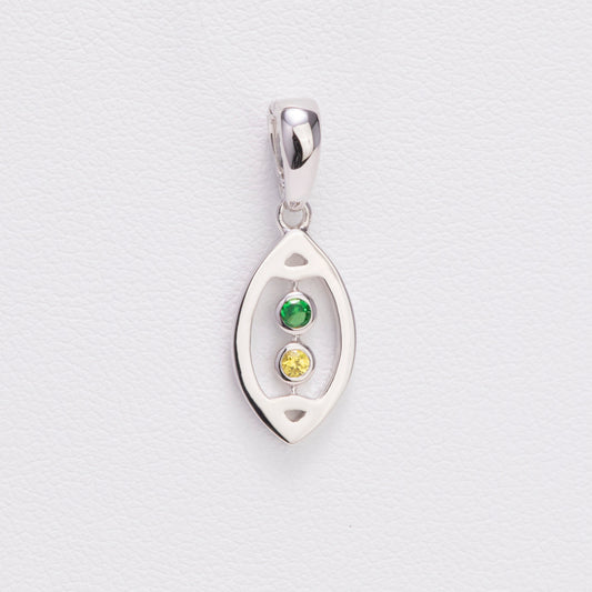 Packer's Colored Sapphire Football Pendant, Sterling Silver