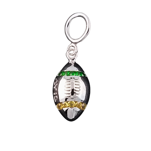 Packer's Colored Small Football Pendant, Tsavorite Garnet & Sapphire 925