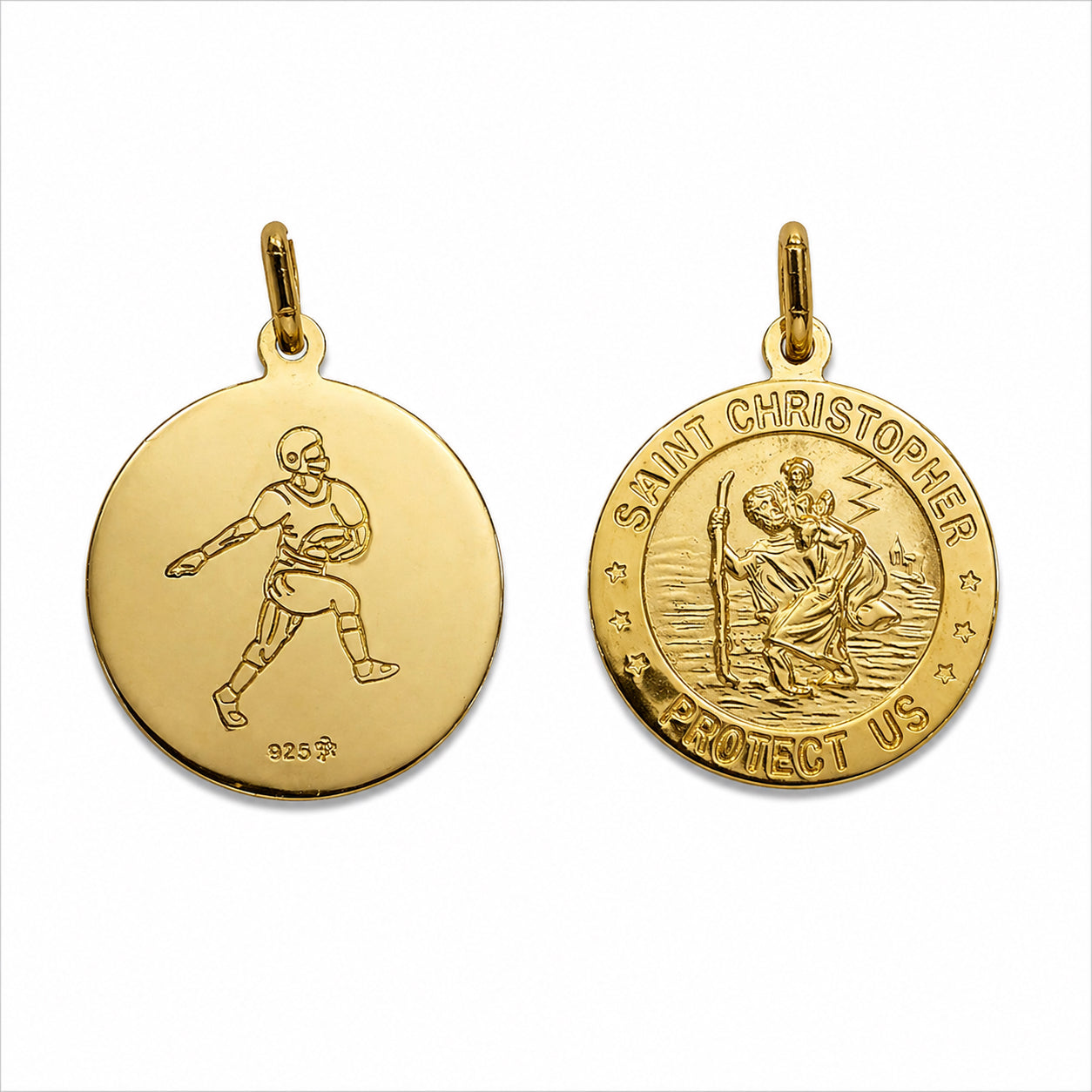 Sterling Silver 24K Gold Medallion Earrings
