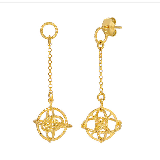 Gold plated sterling silver textured disc neckalce
