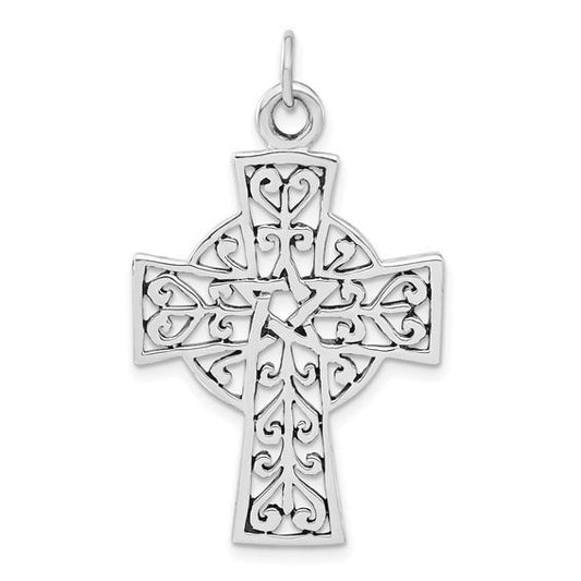 Sterling Silver Polished and Antiqued Cross Pendant- Paul's Jewelers Milwaukee