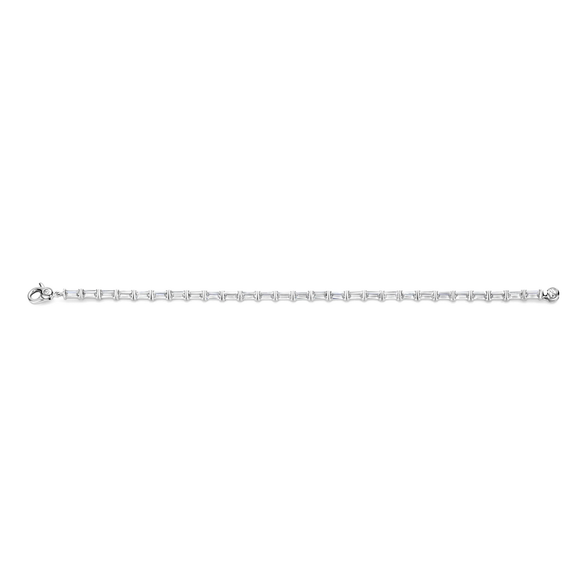 Silver chain bracelet on a white background
