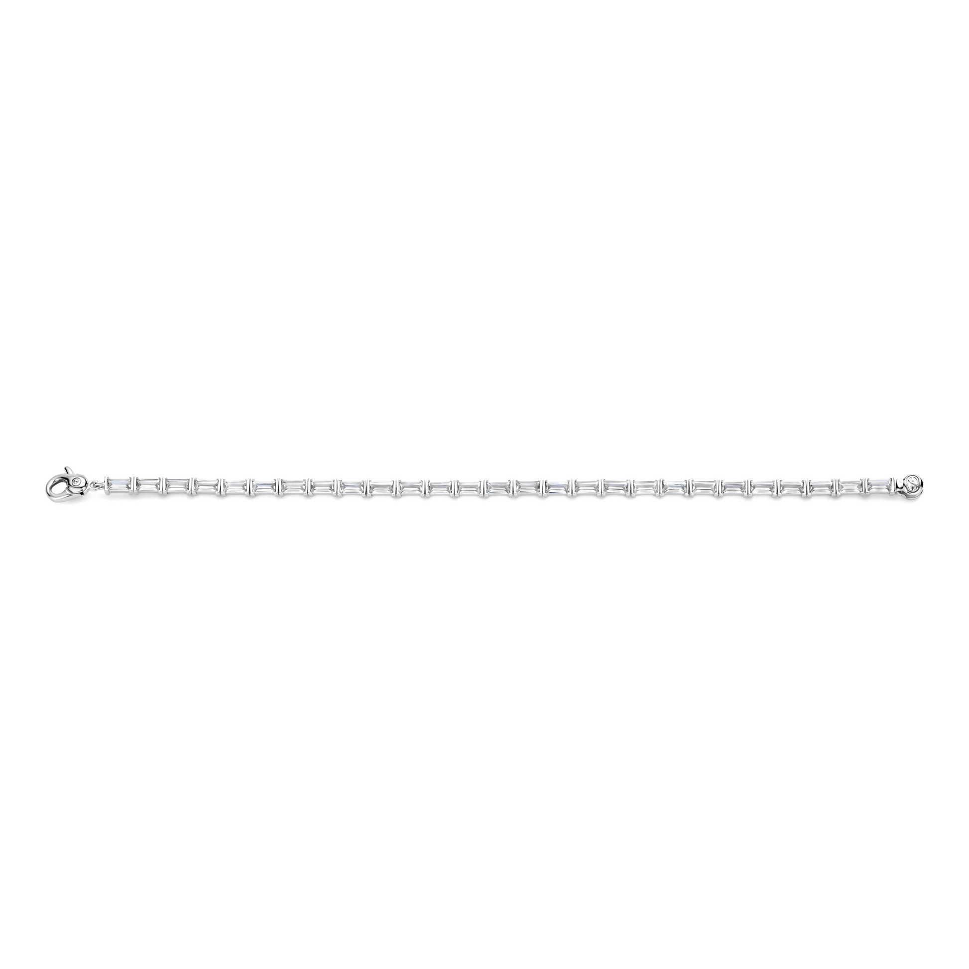 Silver chain bracelet on a white background