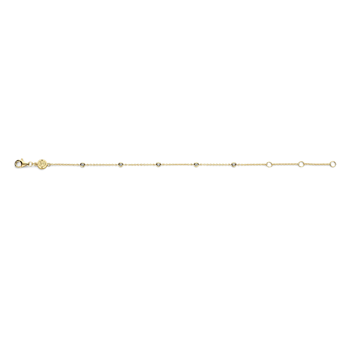 Gold anklet on a white background