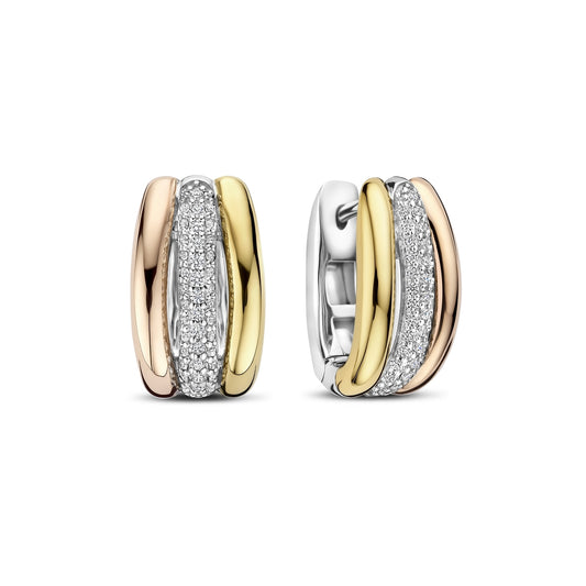 TI SENTO - Tricolor Triple Circle Hoops-