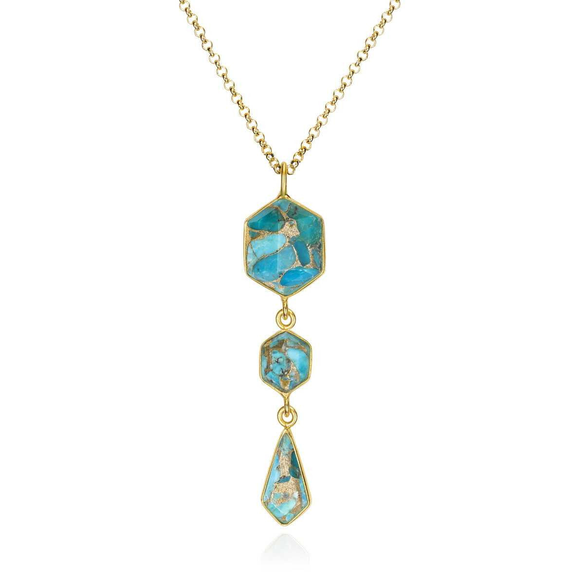 TURQUOISE Necklace Sterling Silver/Gold Vermeil