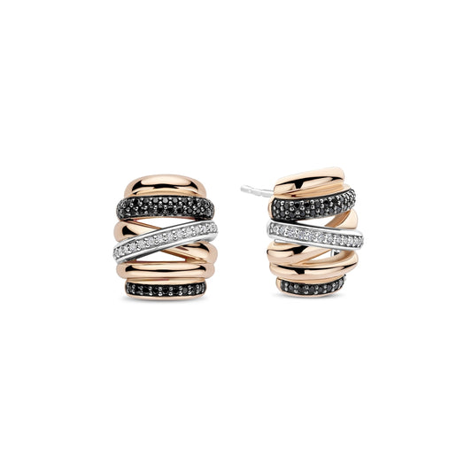 Ti SENTO Crossover Earrings Sterling Silver, Rose Gold Plated 78045BR-
