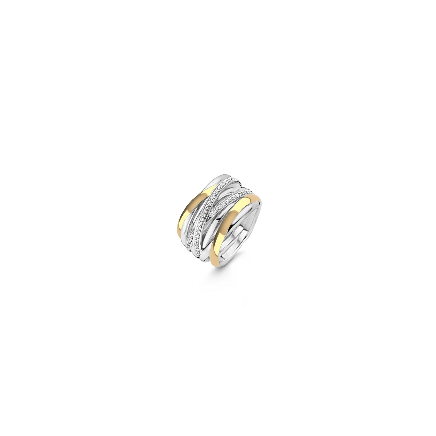 Gold plated sterling silver twist ring
