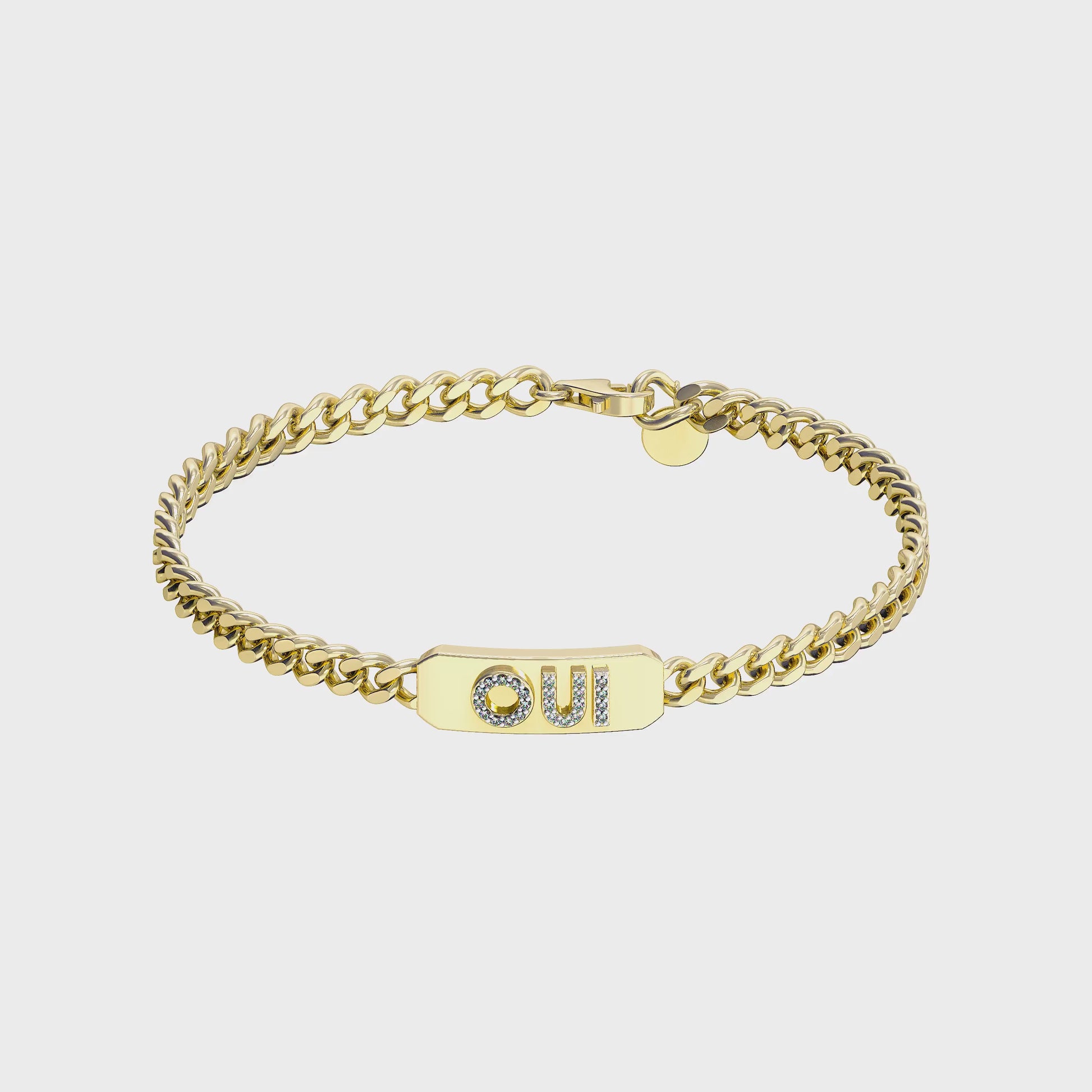 Video showing a bracelet with OUI labeled on it. 